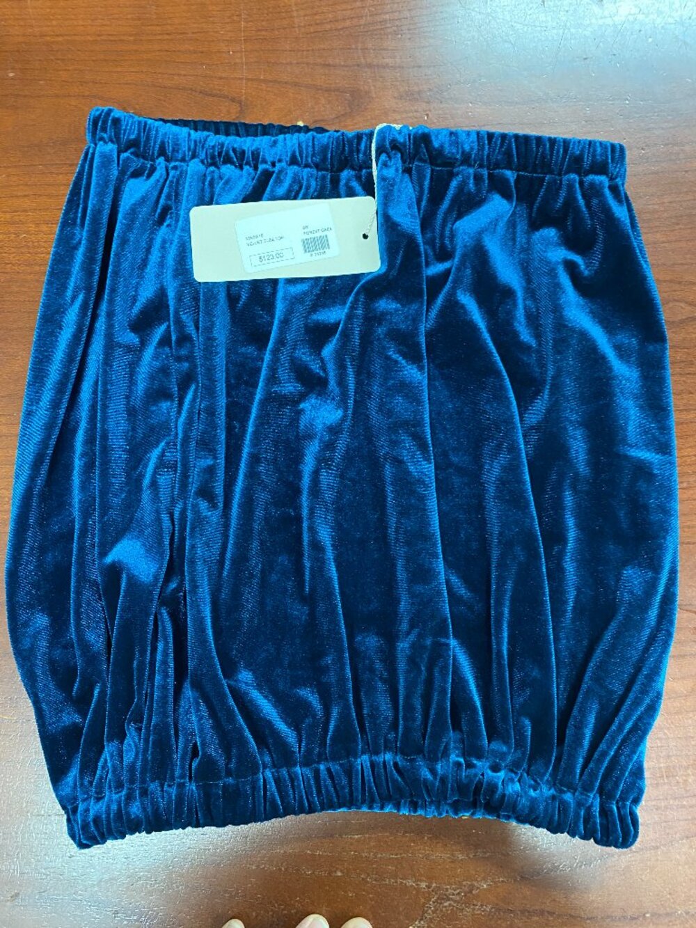 Sofia Forest Green Velvet Tube Top made in Italy
